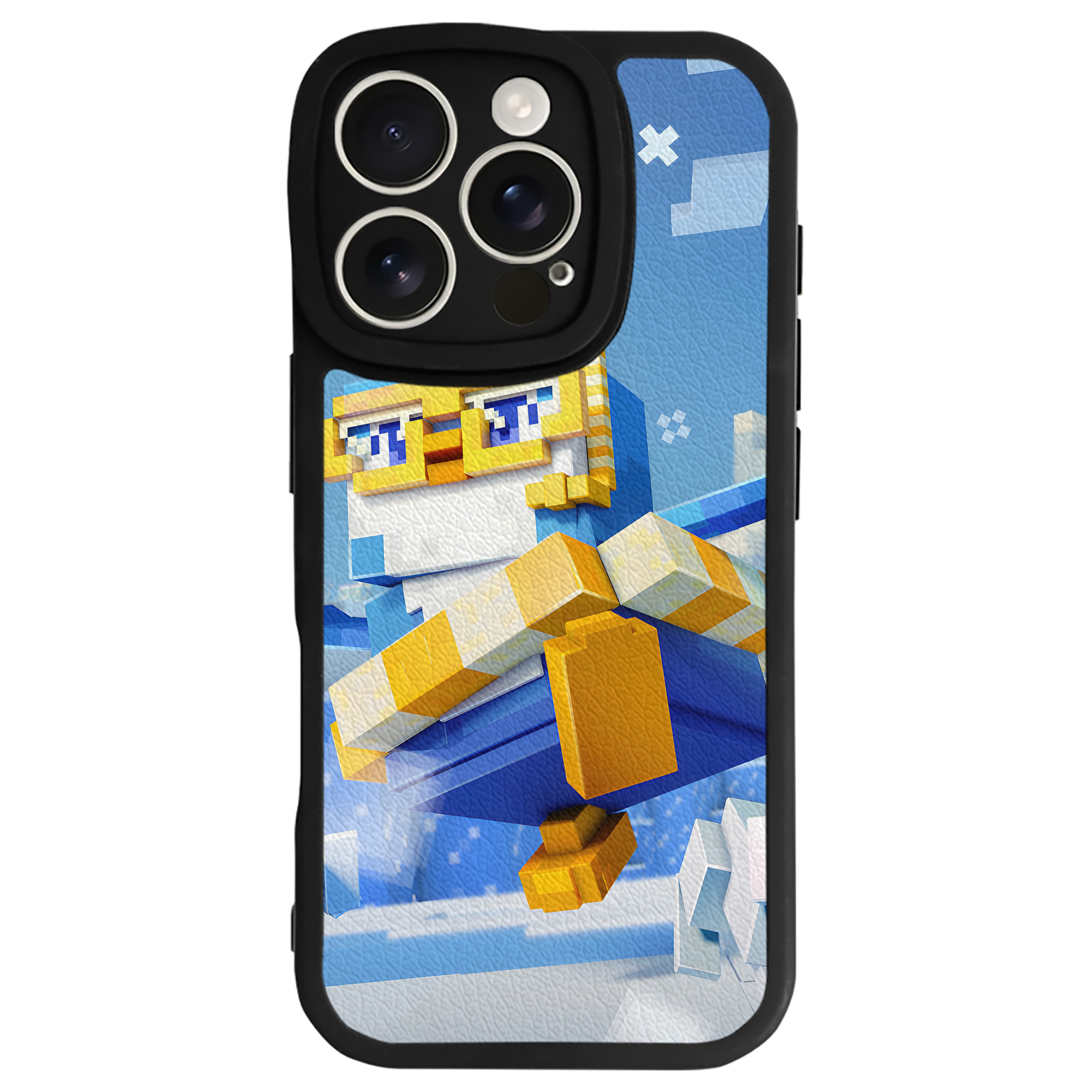 （画像用） マインクラフト ブロックの世界 Minecraft MC Block world 【iPhone 16シリーズ対応】シリコンスマホケース（レザー調） 材質：シリコン